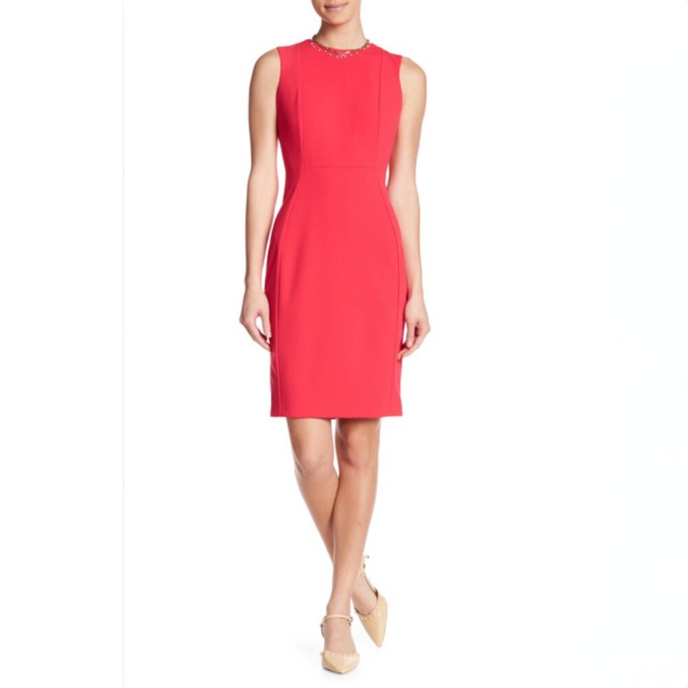 Calvin Klein | Coral Scuba Sheath Dress